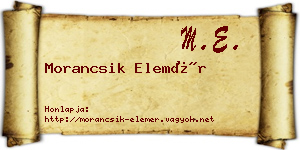 Morancsik Elemér névjegykártya